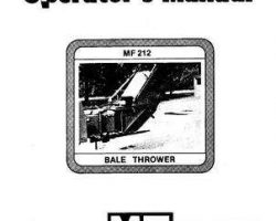 Massey Ferguson 1449056M3 Operator Manual - 212 Bale Thrower