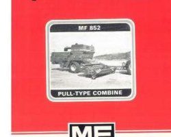 Massey Ferguson 1449063M1 Operator Manual - 852 Pull Type Combine