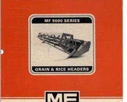 Massey Ferguson 1449064M2 Operator Manual - 9000 Series Grain Header (for conventional combines)