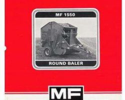 Massey Ferguson 1449065M1 Operator Manual - 1550 Round Baler