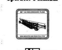 Massey Ferguson 1449071M2 Operator Manual - 144 Moldboard Plow (rigid)