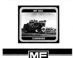 Massey Ferguson 1449080M1 Operator Manual - 860 Combine (prior sn 19114)