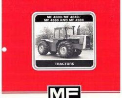 Massey Ferguson 1449084M1 Operator Manual - 4800 / 4840 / 4880 / 4900 Tractor (eff sn 4000)