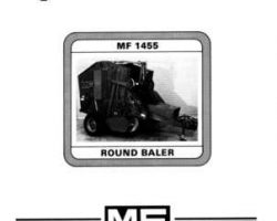 Massey Ferguson 1449098M1 Operator Manual - 1455 Round Baler