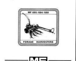 Massey Ferguson 1449108M1 Operator Manual - 680 / 684 / 688 Forage Harvester