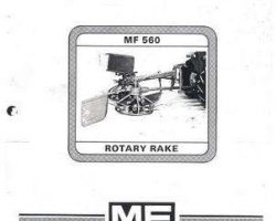 Massey Ferguson 1449110M1 Operator Manual - 560 Rotary Rake Tedder
