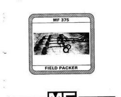 Massey Ferguson 1449123M1 Operator Manual - 375 Tooth Harrow (Field Packer)