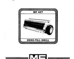Massey Ferguson 1449135M1 Operator Manual - 427 Grain Drill (Zero-Till)