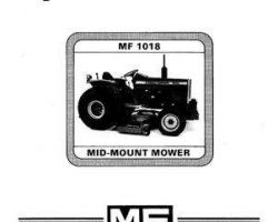 Massey Ferguson 1449137M1 Operator Manual - 1018 Mower