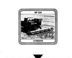 Massey Ferguson 1449143M1 Operator Manual - 850 Combine (eff sn 27544 - 27908)