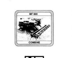 Massey Ferguson 1449144M1 Operator Manual - 860 Combine (eff sn 19115 - 20361)