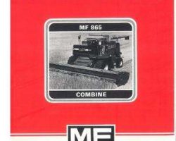 Massey Ferguson 1449146M1 Operator Manual - 865 Combine