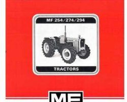 Massey Ferguson 1449152M1 Operator Manual - 254 / 274 / 294 Tractor (wet brakes, eff 1984)