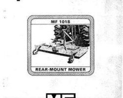 Massey Ferguson 1449153M1 Operator Manual - 1018 Mower (rear mount)