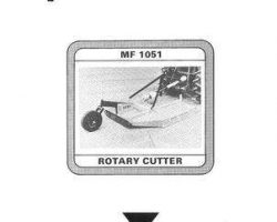 Massey Ferguson 1449162M2 Operator Manual - 1051 Rotary Cutter