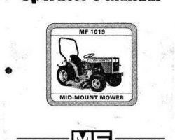 Massey Ferguson 1449163M2 Operator Manual - 1019 Mower