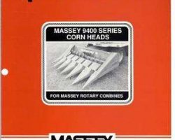 Massey Ferguson 1449177M1 Operator Manual - 9400 Series Corn Head