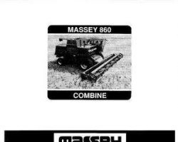 Massey Ferguson 1449183M2 Operator Manual - 860 Combine (eff sn 20362)