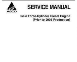 Massey Ferguson Iseki E Series Three-Cylinder Engine, Prior to 2005, Service Manual
