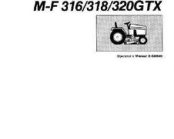 Massey Ferguson 1449644M1 Operator Manual - 216GTX / 218GTX / 316GTX / 318GTX / 320GTX Lawn Tractor