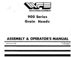 Massey Ferguson 1449645M1 Operator Manual - 900 Series Grain Header (White)