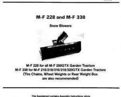 Massey Ferguson 1449654M1 Operator Manual - 228 / 338 Snow Blower (attachment)