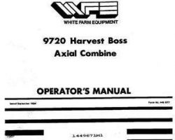 Massey Ferguson 1449671M1 Operator Manual - 9720 Combine (White)