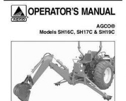 AGCO 1449973M2 Operator Manual - SH16C / SH17C / SH19C Backhoe