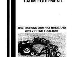 Hesston 1701465 Operator Manual - 3800 / 3810 / 3900 / 3950 Hay Rake / 3810 Tool Bar (1981-83)