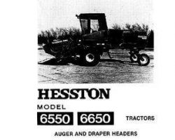 Hesston 1704451 Service Manual - 6550 / 6650 SP Windrower (1980-81)