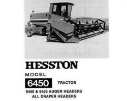 Hesston 1704469 Service Manual - 6450 SP Windrower