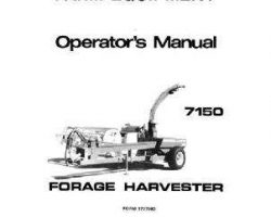 Hesston 1707983 Operator Manual - 7150 Forage Harvester