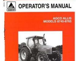 AGCO Allis 1857205M1 Operator Manual - 8745 / 8765 Tractor (cab, Cummins engine)