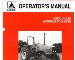 AGCO Allis 1857206M1 Operator Manual - 8745 / 8765 Tractor (footstep, Cummins engine)