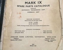 1960 Jaguar Mark IX Spare Parts Catalog