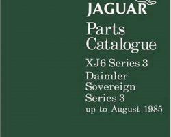 1985 Jaguar XJ6 Series 3 Parts Catalog