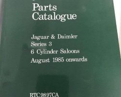 1987 Jaguar XJ6 Series 3 Parts Catalog