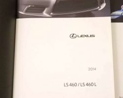 2014 Lexus LS460 & LS460L Owner's Manual