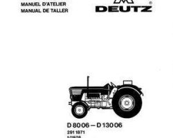 Deutz Fahr 2911871 Service Manual - D8006 / D9006 / D10006 / D13006 Tractor