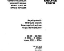 Deutz Fahr 2940001 Service Manual - Tractor Hydraulic System (section, various models)