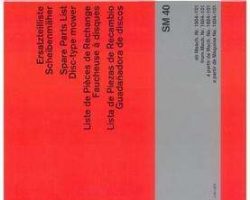 AGCO Allis 2951068 Parts Book - SM40 Disc Mower