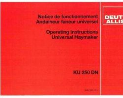 AGCO Allis 2951230 Operator Manual - KU250DN Rake/Tedder