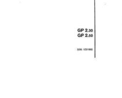 Deutz Fahr 2951231 Operator Manual - GP2.30 / GP2.50 Round Baler