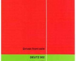 Deutz Allis 2986282 Service Manual - 6240 / 6250 / 6260 / 6265 / 6275 Tractor (front drive axle)