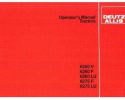 Deutz Fahr 2986381 Operator Manual - 6250 VF / 6260 VF / 6275 F Tractors