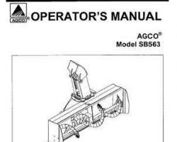 AGCO 4263118M2 Operator Manual - SB563 Snow Blower