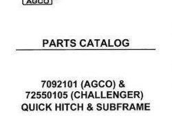 AGCO 4263152M1 Parts Book - Quick Hitch & Subframe (Agco 7092101 & Challenger 7255105)