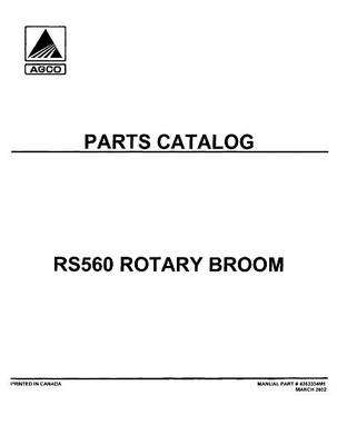 AGCO 4263334M1 Parts Book - RS560 Rotary Broom