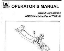 Massey Ferguson 4263867M1 Operator Manual - 7581101 Quick Hitch and Subframe