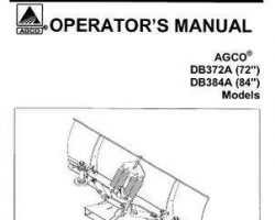 AGCO 4263900M1 Operator Manual - DB372A (72 inch) / DB384A (84 inch) Dozer Blade